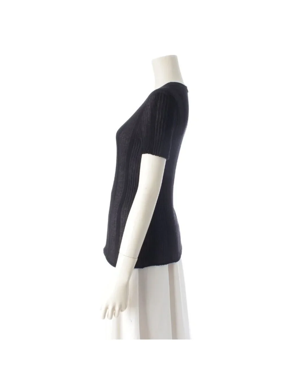Chanel Coco Beach CC Logo Rib T-Shirt Black 42